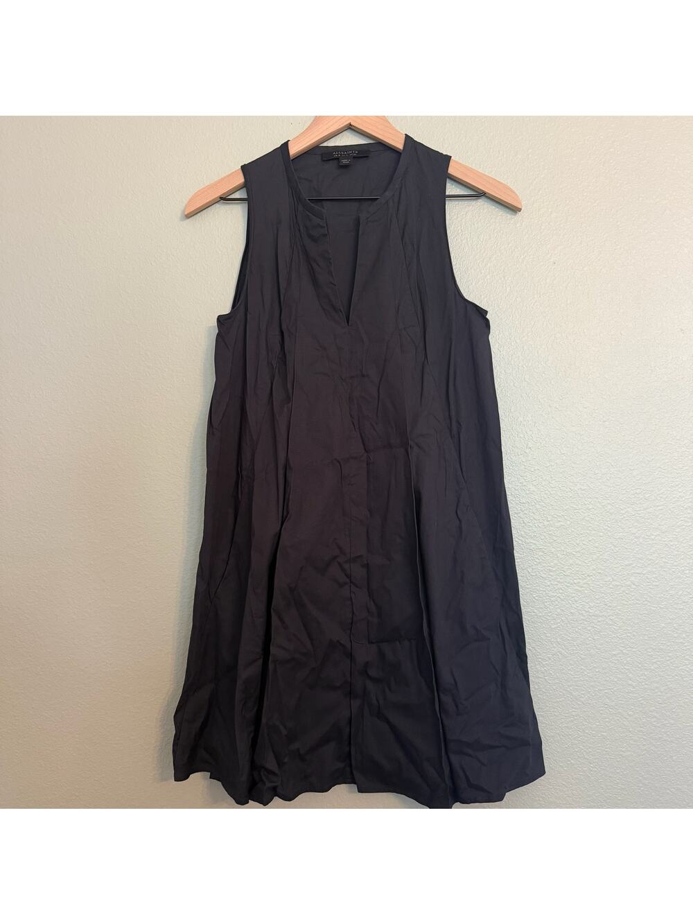 ALLSAINTS black vneck mini dress size US 4